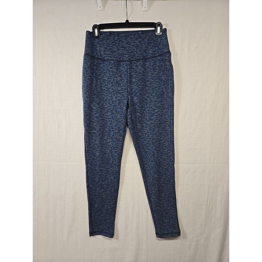 T by Talbots Blue Animal Print Leggings Women's Medium Petite Stretch Pocket